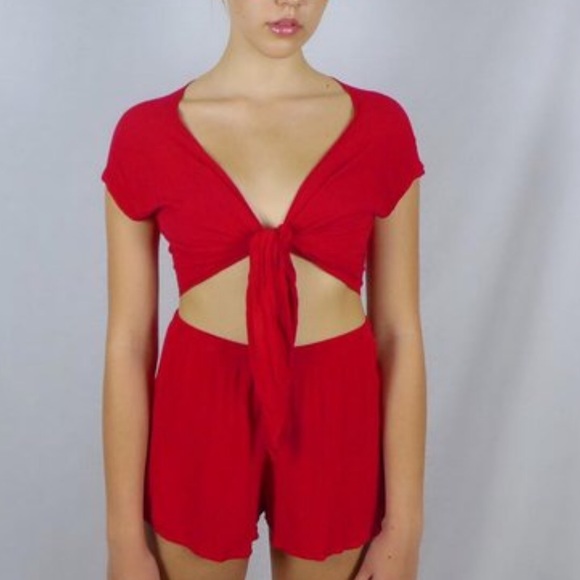 Purr Melrose Red tie top - Picture 1 of 2